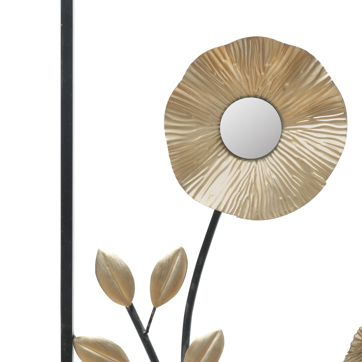 Haigopa 39.4" Metal Flower Leaf Wall Decor, Golden 3D Flower Luxury Living Room Wall Decor, Large Art Wall Sculptures Modern Wall Decor