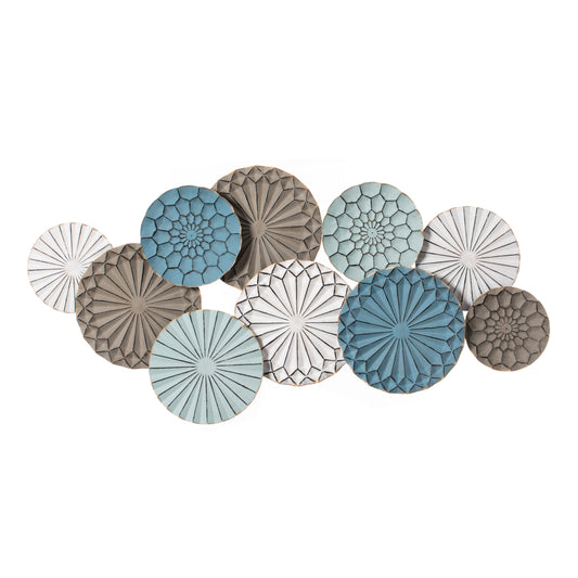 Haigopa Metal Flower Wall Sculpture Art Decor Modern Large Hanging Decorations for Home Bedroom Farm House Office Living Room